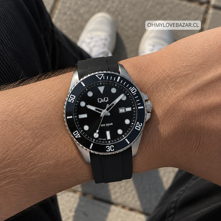 Reloj Q&Q Hombre Análogo Negro A41A-004PY 2