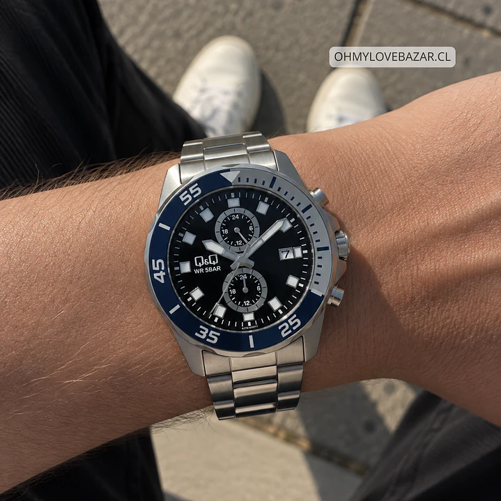 Reloj Q&Q Hombre Análogo Plateado A42A-001PY 2