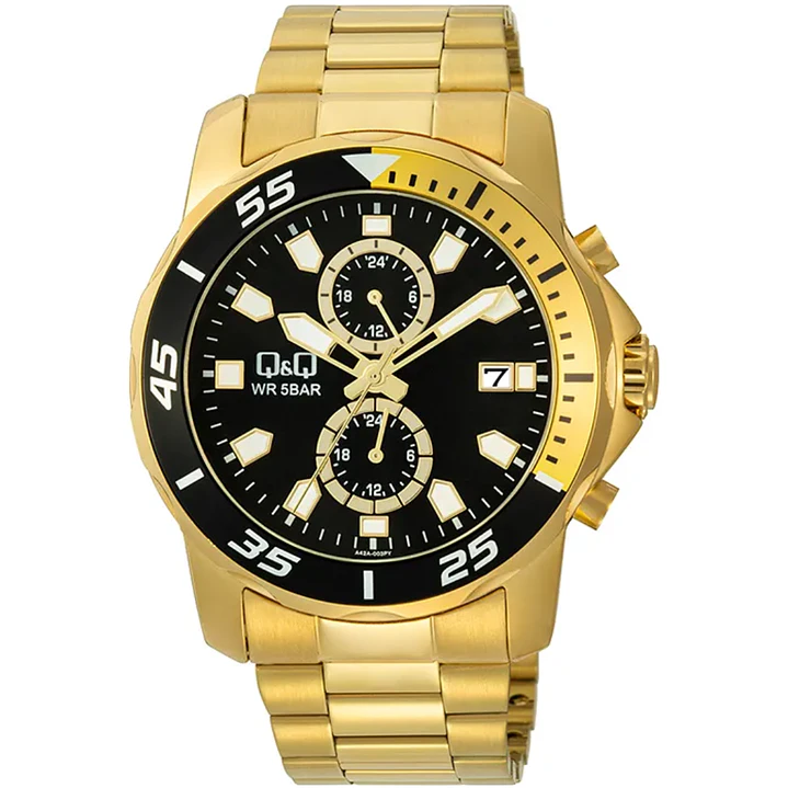 Reloj Q&Q Hombre Análogo Dorado A42A-003PY 1