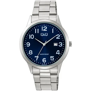 Reloj Q&Q Hombre Análogo Plateado Azul A44A-002PY