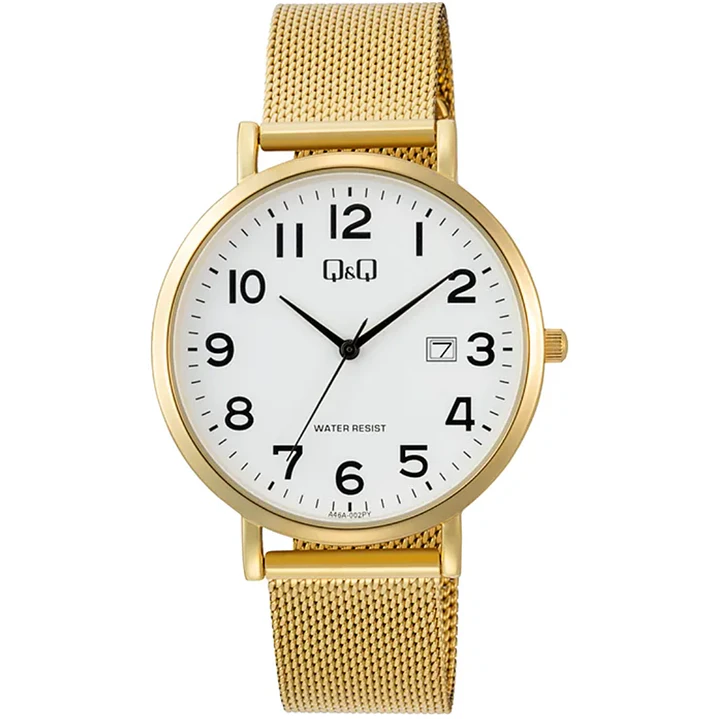 Reloj Q&Q Hombre Correa Milanese Dorado A46A-002PY 1
