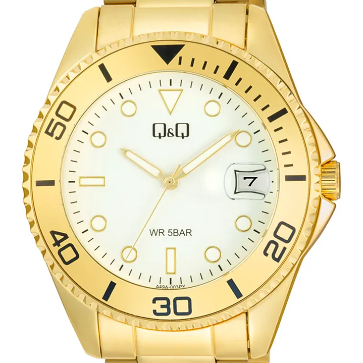 Reloj Q&Q Hombre Análogo Dorado A49A-003PY 2