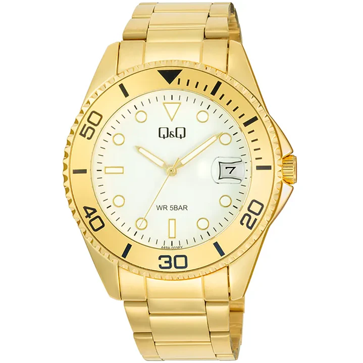 Reloj Q&Q Hombre Análogo Dorado A49A-003PY 1