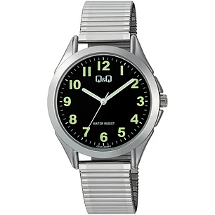 Reloj Q&Q Hombre Análogo Plateado Negro C04A-048PY