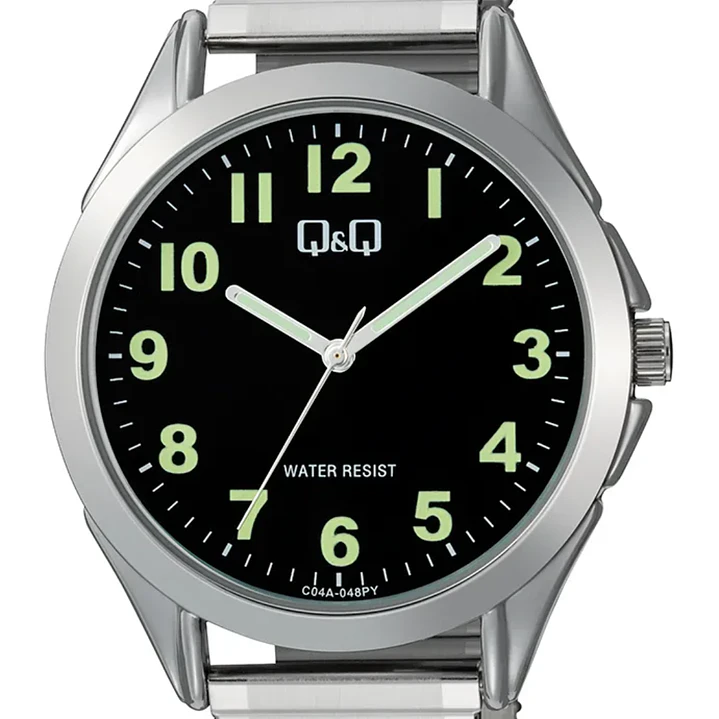 Reloj Q&Q Hombre Análogo Plateado Negro C04A-048PY 3
