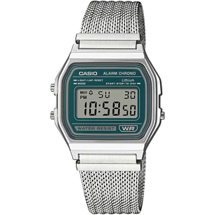 Reloj Casio Vintage Unisex Correa Milanese Verde A158WEM-3D