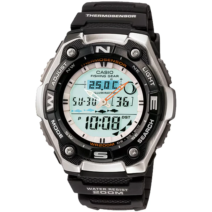 Reloj Casio Vintage Fishing Gear Thermosensor AQW-101-1AV 1