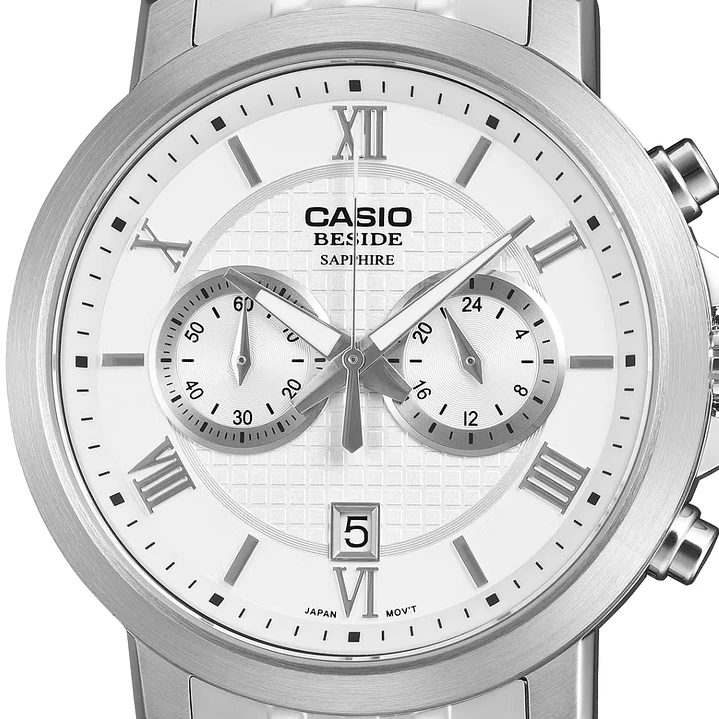 Reloj Casio Beside Cronógrafo Acero inoxidable y Cristal Zafiro BMS-500D-7A 2