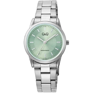 Reloj Q&Q Mini  Mujer Análogo Plateado Verde C09A-025PY