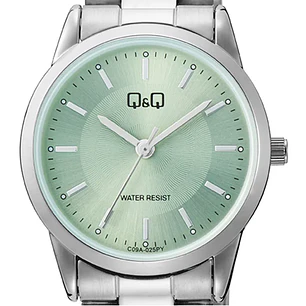 Reloj Q&Q Mini  Mujer Análogo Plateado Verde C09A-025PY
