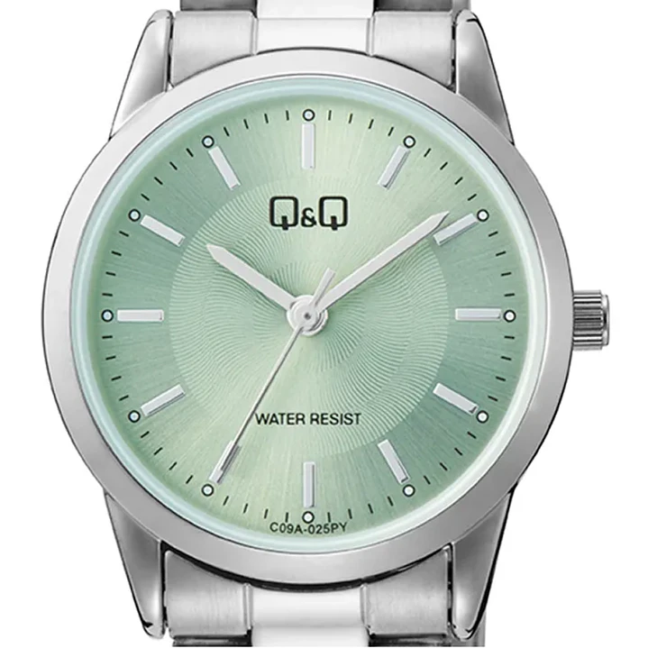 Reloj Q&Q Mini  Mujer Análogo Plateado Verde C09A-025PY 2