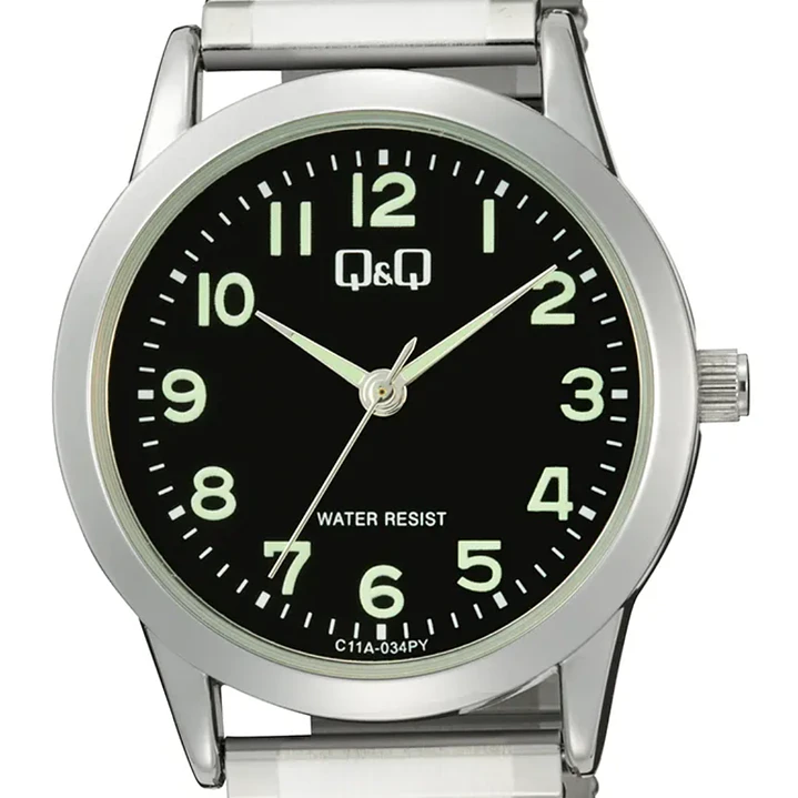 Reloj Q&Q Mini Mujer Análogo Plateado Negro C11A-034PY 2