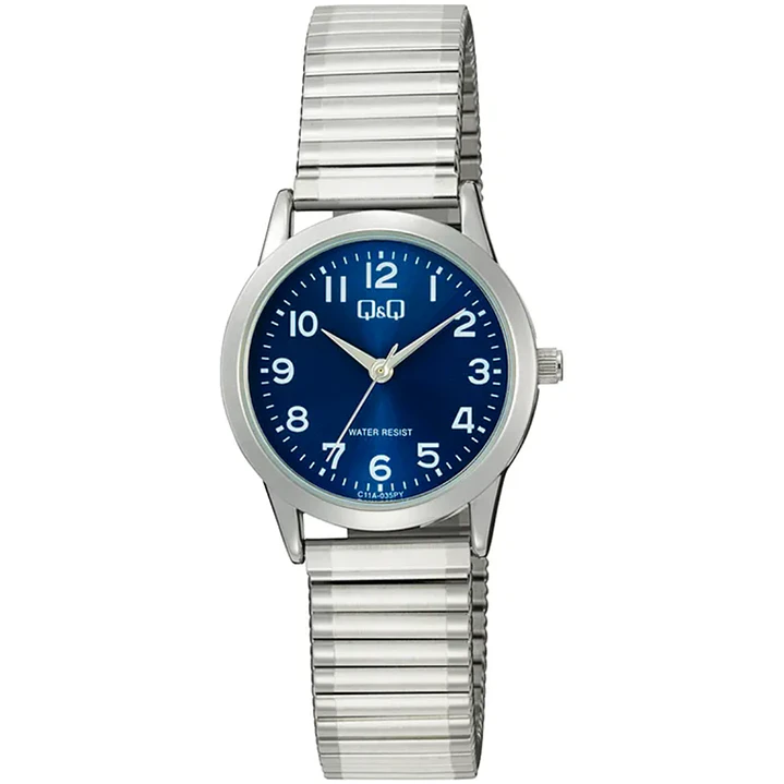Reloj Q&Q Mini Mujer Análogo Plateado Azul C11A-035PY  1