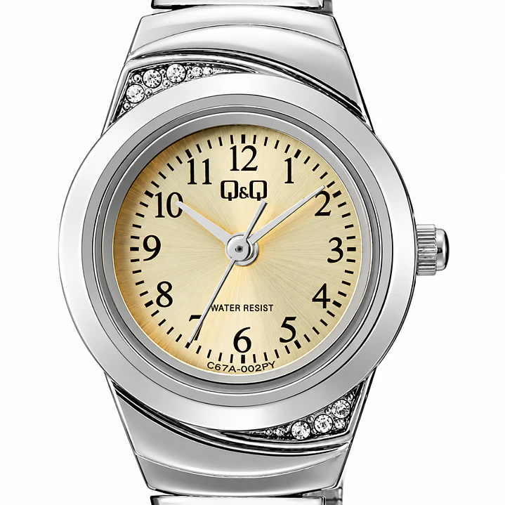 Reloj Q&Q Súper Mini Mujer Plateado Brillos C67A-002PY 2