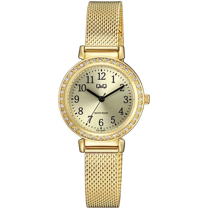 Reloj Q&Q Mini Dorado Correa Milanese Brillos Q12A-002PY 1