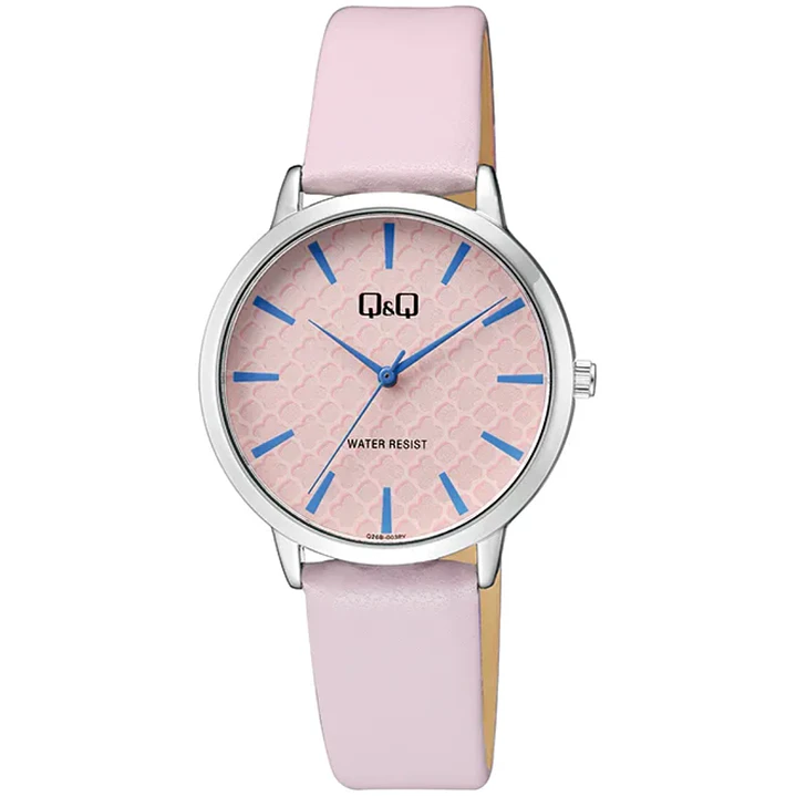 Reloj Q&Q Análogo Cuero Vegano Rosado Q26B-003PY 1