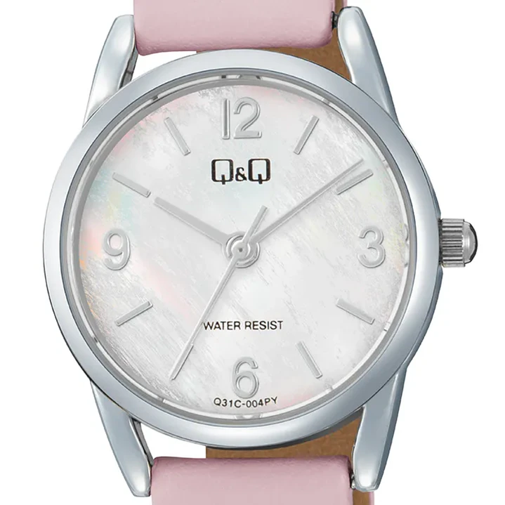 Reloj Mini Q&Q Análogo Cuero Vegano Rosado Q31C-004PY 2