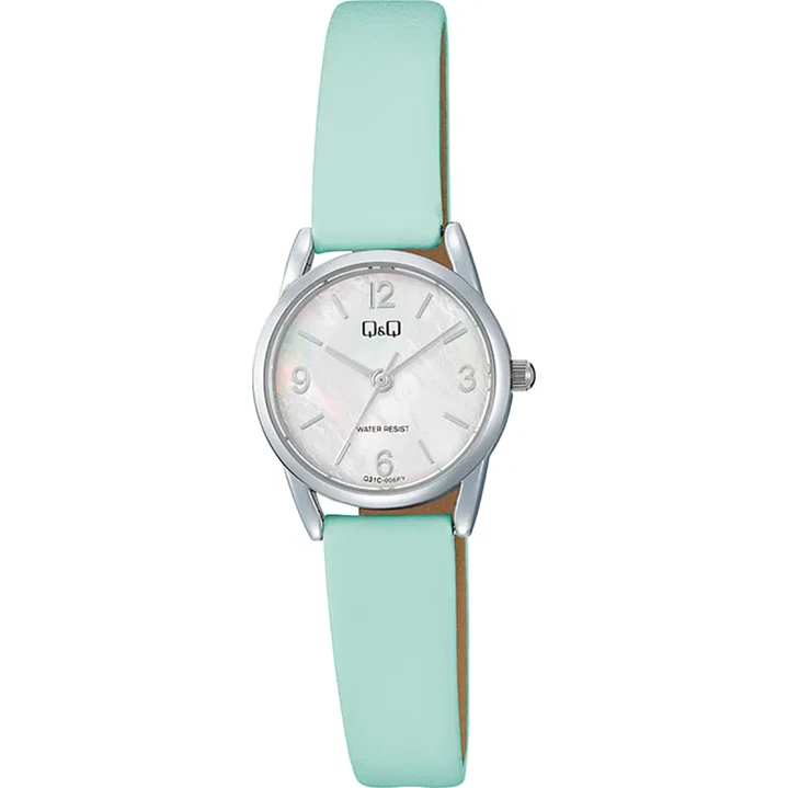 Reloj Mini Q&Q Análogo Cuero Vegano Verde Q31C-006PY 1