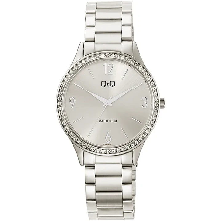 Reloj Q&Q Análogo Plateado Brillos Q75B-001PY 1