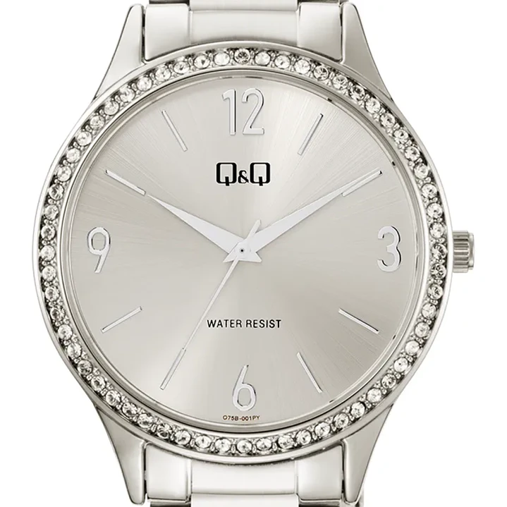 Reloj Q&Q Análogo Plateado Brillos Q75B-001PY 2