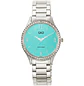 Reloj Q&Q Análogo Plateado Brillos Turquesa Q75B-002PY - Miniatura 1