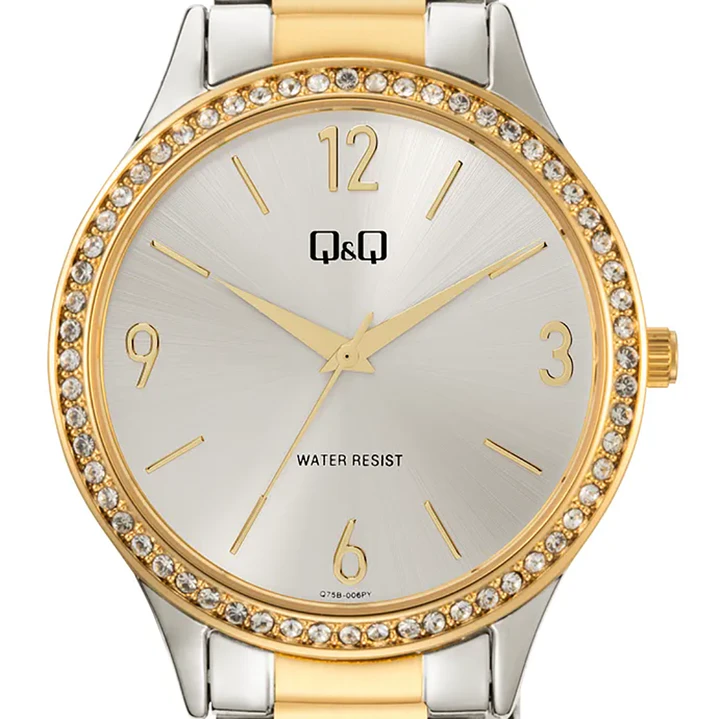 Reloj Q&Q Análogo Bicolor Dorado Brillos Q75B-006PY 2