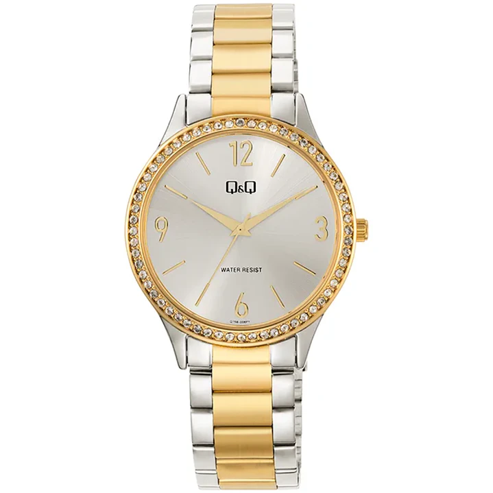 Reloj Q&Q Análogo Bicolor Dorado Brillos Q75B-006PY 1