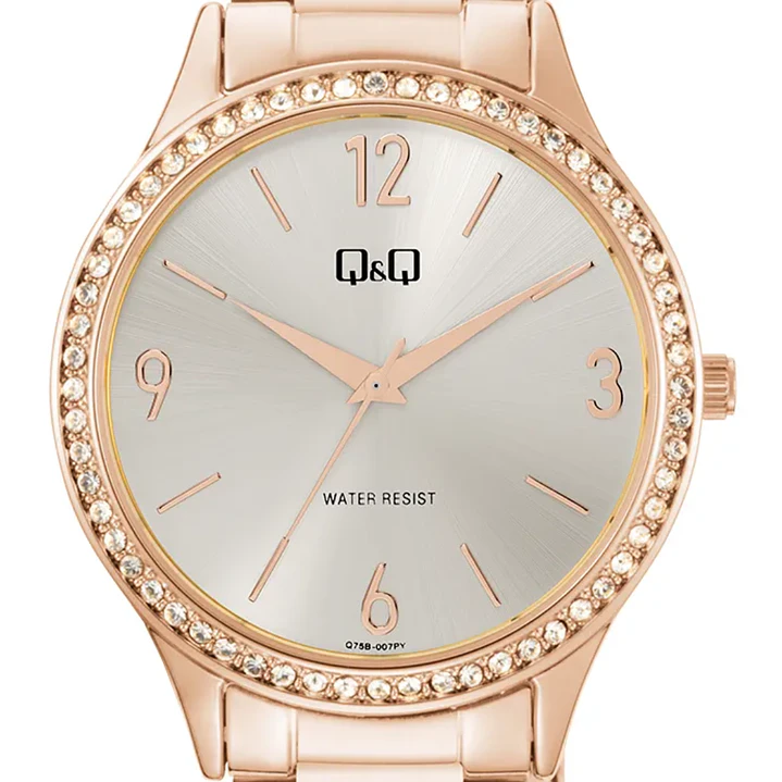 Reloj Q&Q Análogo Rosé Brillos Q75B-007PY 2