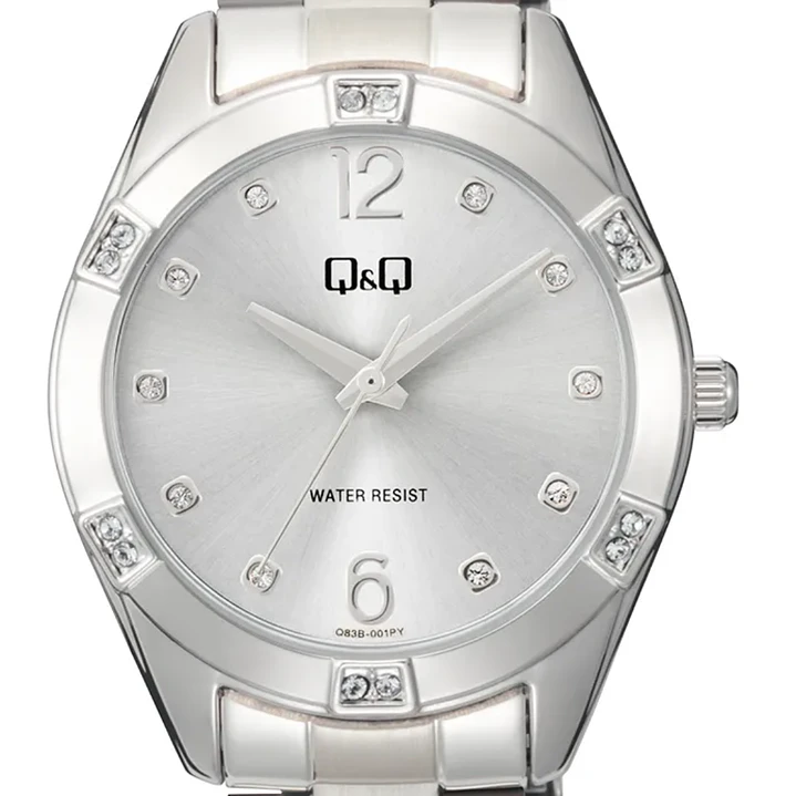Reloj Q&Q Análogo Plateado Brillos Q83B-001PY 2