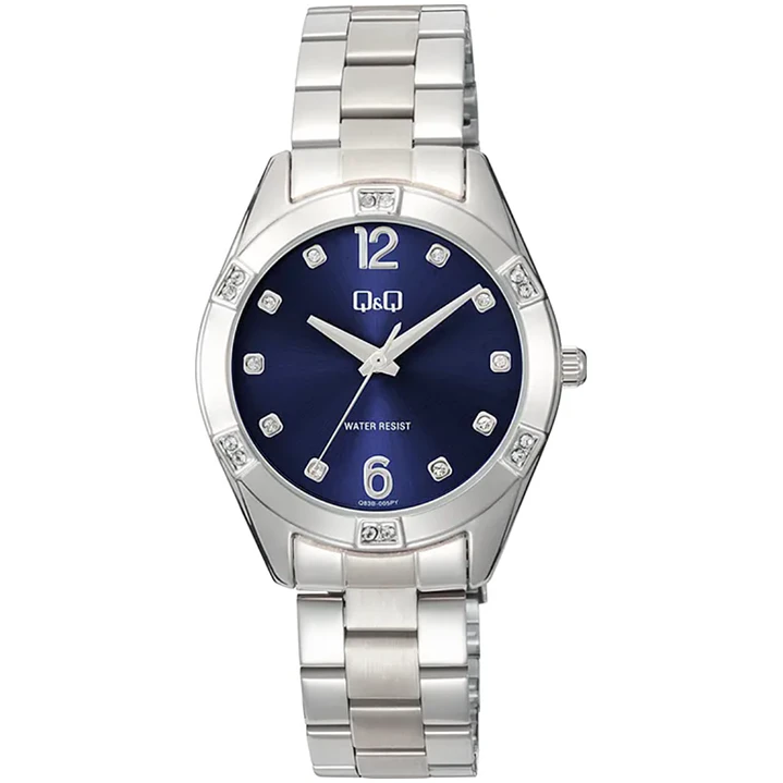 Reloj Q&Q Análogo Plateado Brillos Azul Q83B-005PY 1