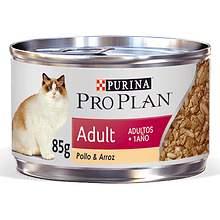 Pro Plan · Alimento húmedo adulto sabor pollo y arroz 85GR