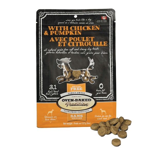 OBT DOG TREAT CHICKEN AND PUMKIN 227G