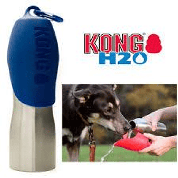 KONG BOTTLE 740CC STAINLESS STEEL DOG WATER BLUE