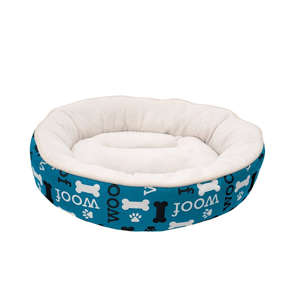 DREAMWELL CAMA REDONDA WOOF AZUL 53CM