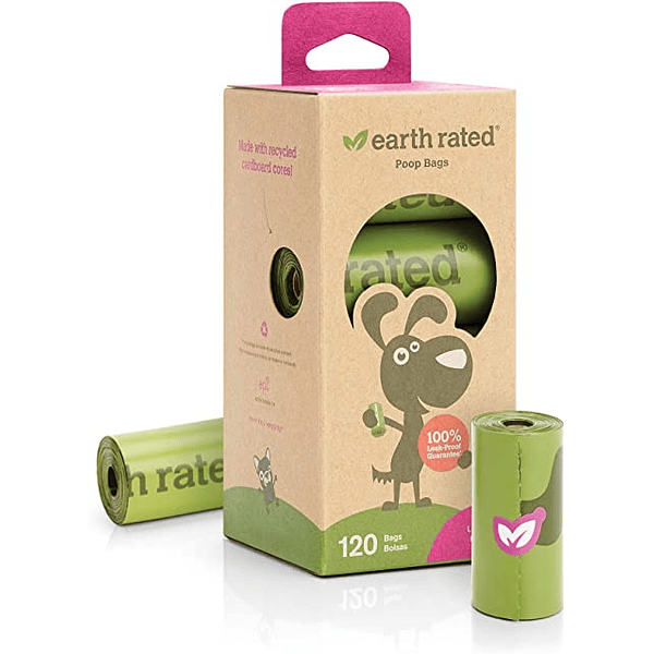 Earth Rated · Bolsas de paseo 8 rollos x 15 bolsas