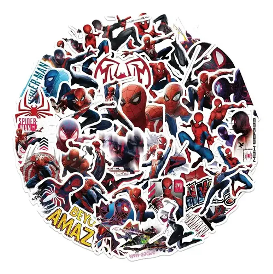 Spiderman - Set De 50 Stickers / Calcomanias / Pegatinas 9