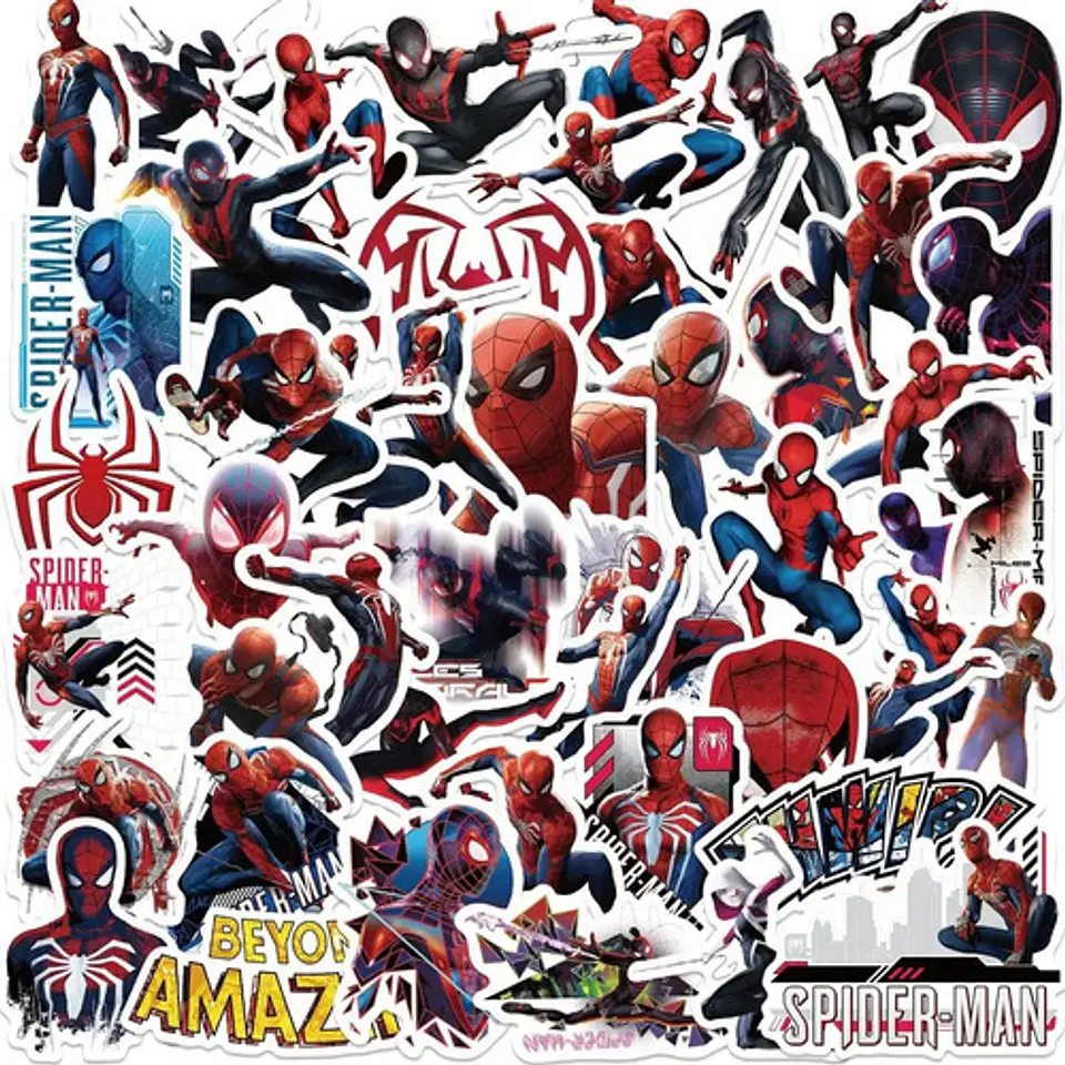 Spiderman - Set De 50 Stickers / Calcomanias / Pegatinas 10