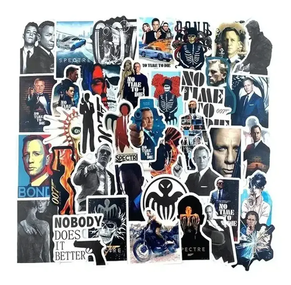 James Bond 007 Set De 50 Stickers / Calcomanias / Pegatinas 2