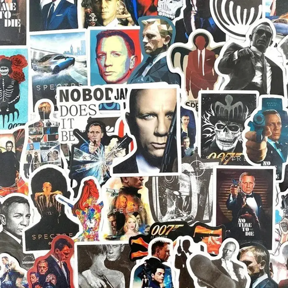 James Bond 007 Set De 50 Stickers / Calcomanias / Pegatinas 3