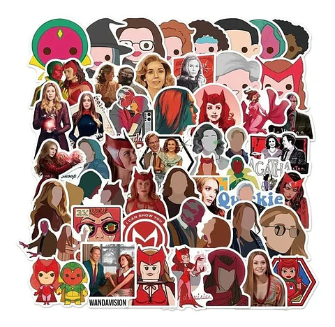 Wanda Visión - Marvel - Set De 50 Stickers / Calcomanías