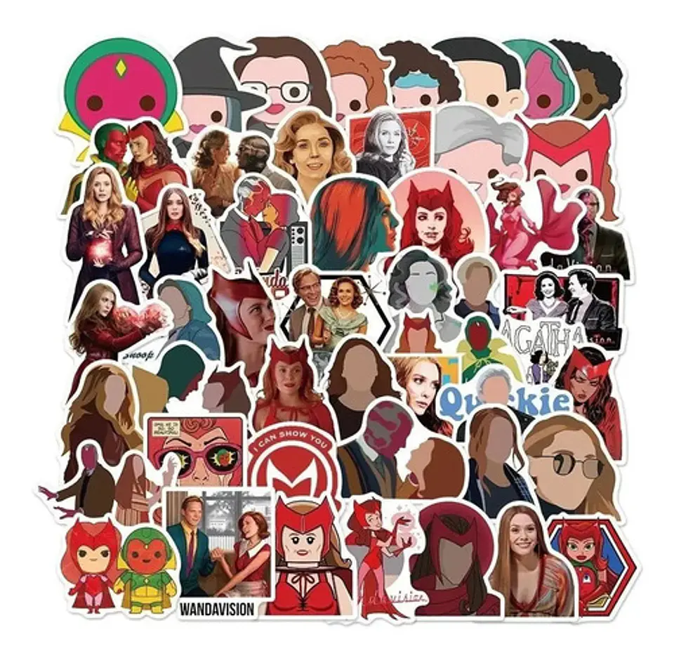 Wanda Visión - Marvel - Set De 50 Stickers / Calcomanías 2