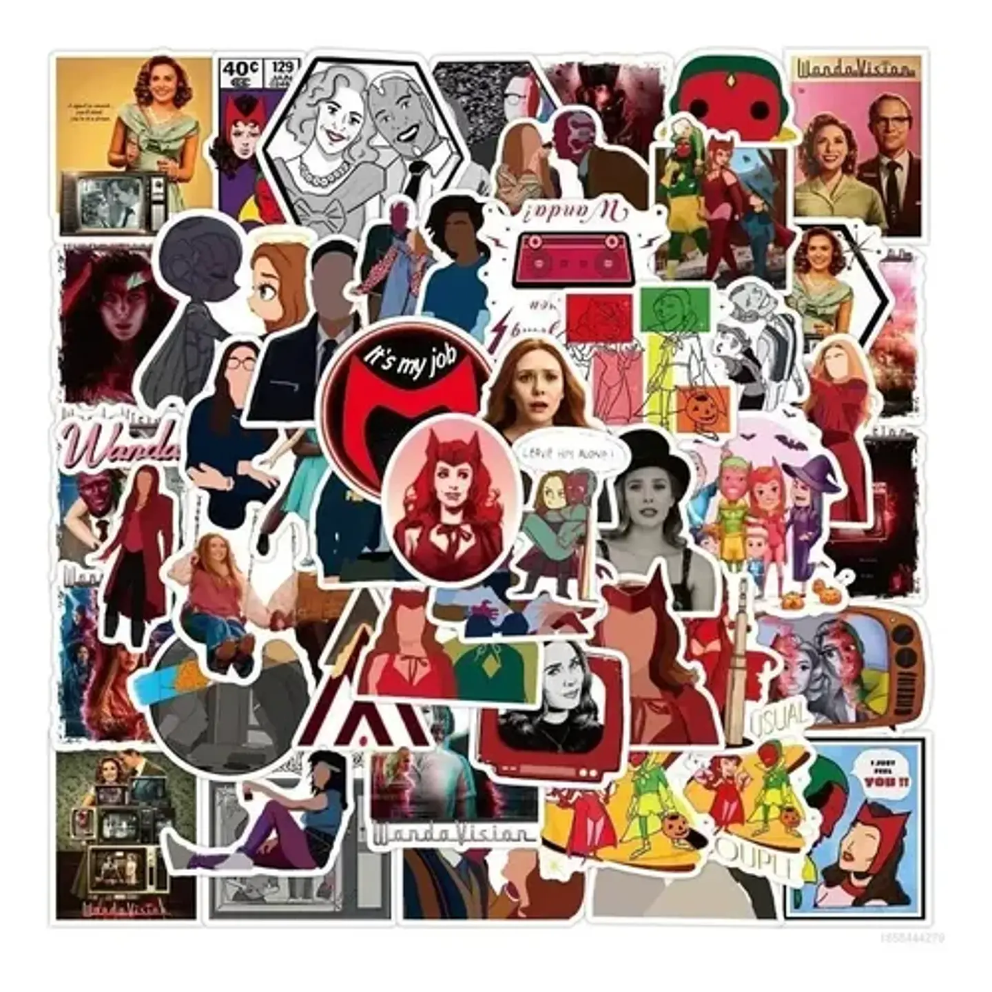 Wanda Visión - Marvel - Set De 50 Stickers / Calcomanías 8
