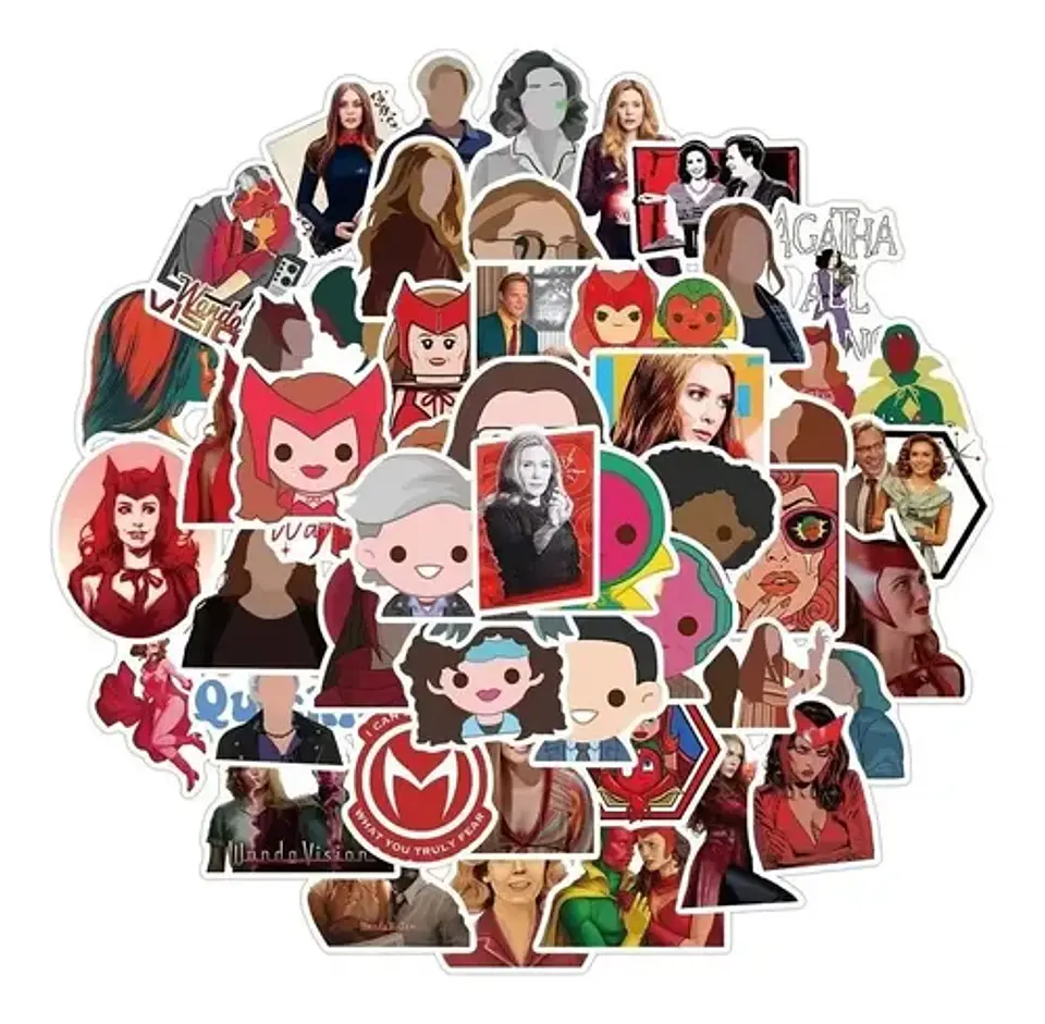 Wanda Visión - Marvel - Set De 50 Stickers / Calcomanías 10