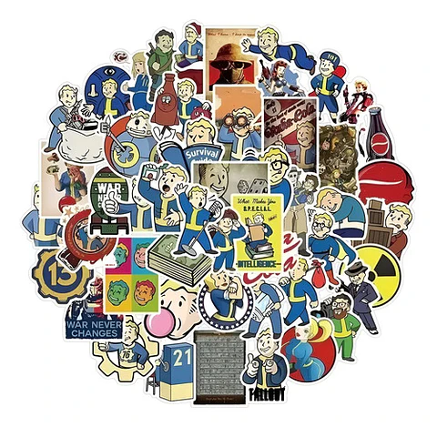 Fallout - Set De 50 Stickers / Calcomanias / Pegatinas