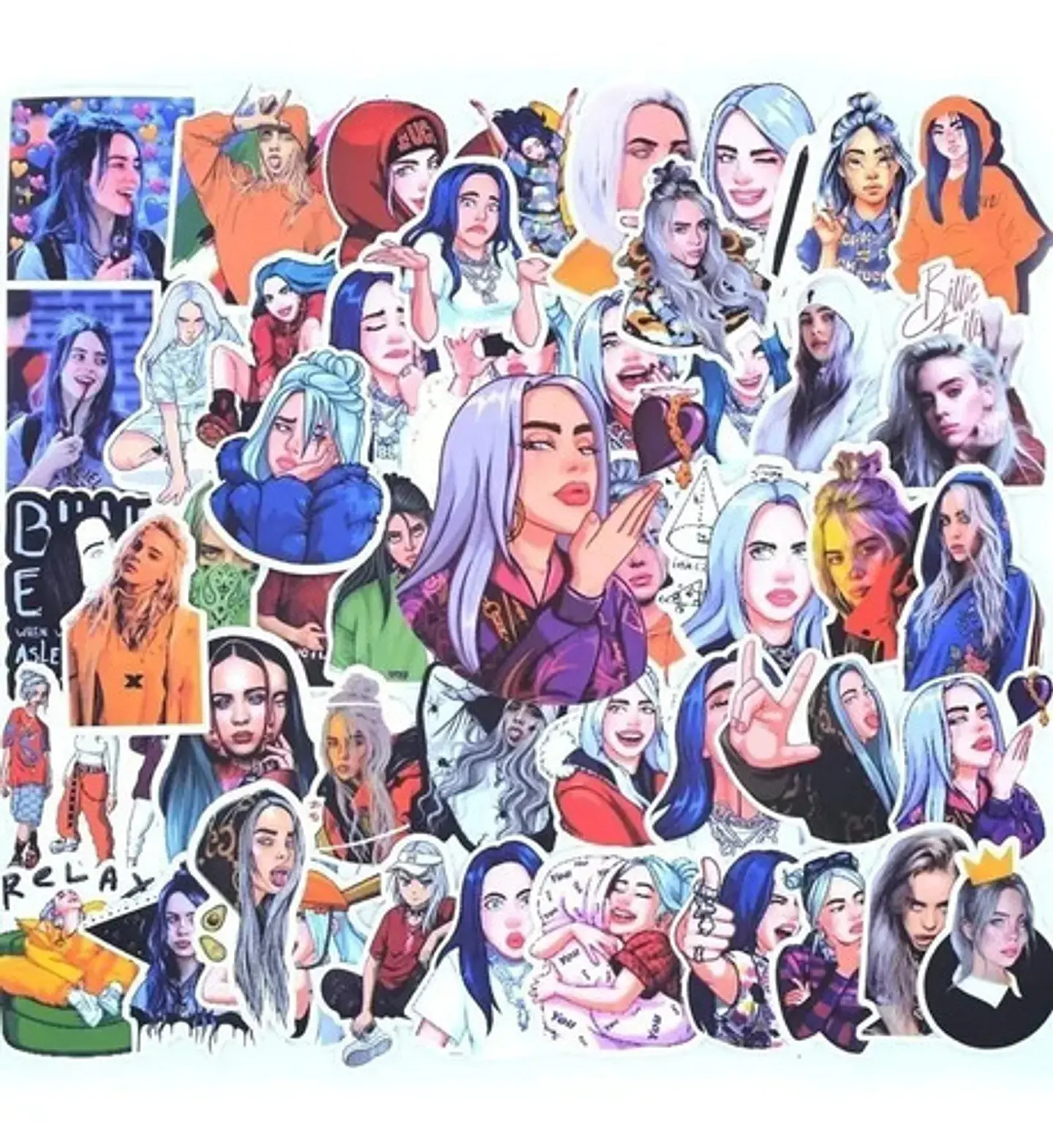 Billie Eilish - Set De 50 Stickers / Calcomanias 3