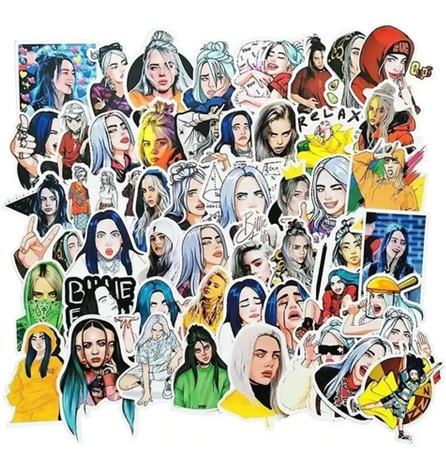 Billie Eilish - Set De 50 Stickers / Calcomanias 4