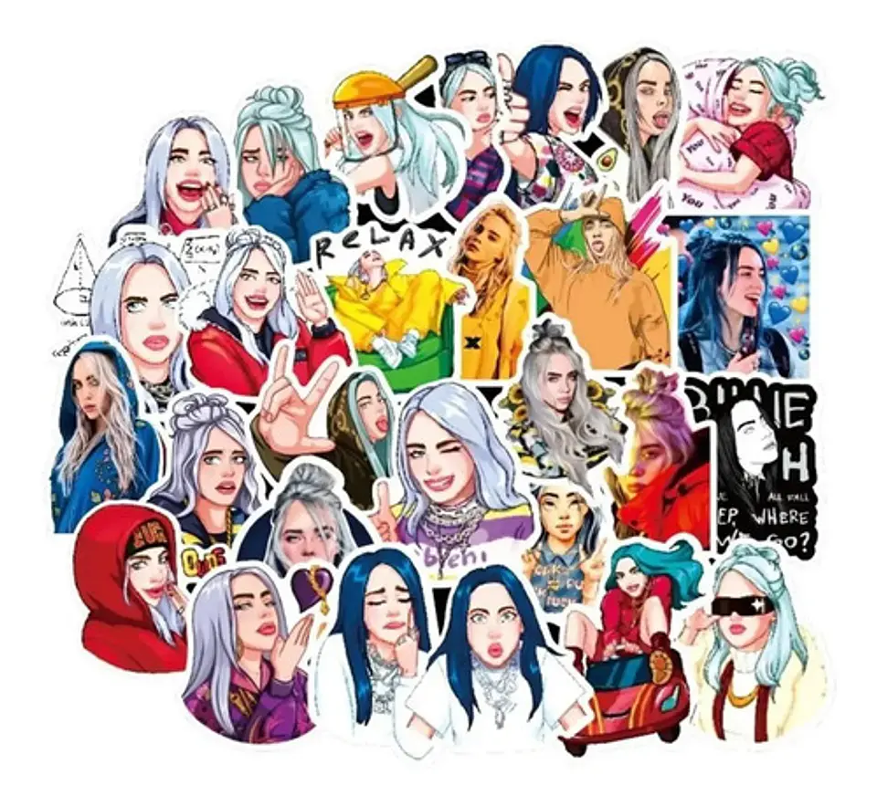 Billie Eilish - Set De 50 Stickers / Calcomanias 5