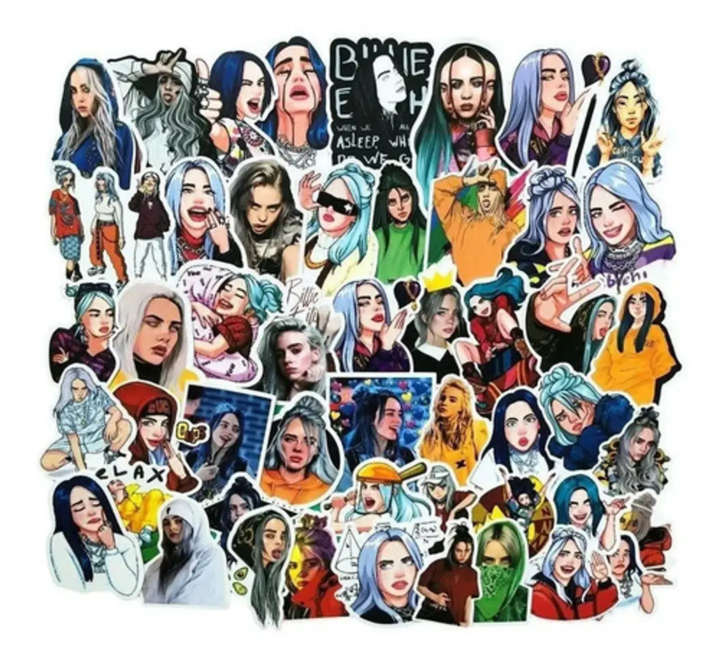 Billie Eilish - Set De 50 Stickers / Calcomanias 6