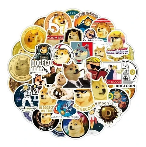 Dogecoin Set De 50 Stickers / Calcomanias / Pegatinas