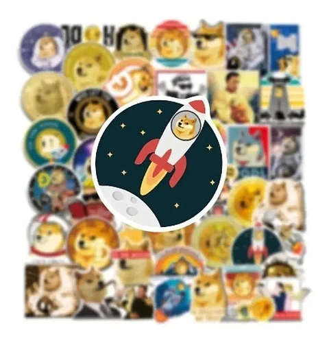 Dogecoin Set De 50 Stickers / Calcomanias / Pegatinas